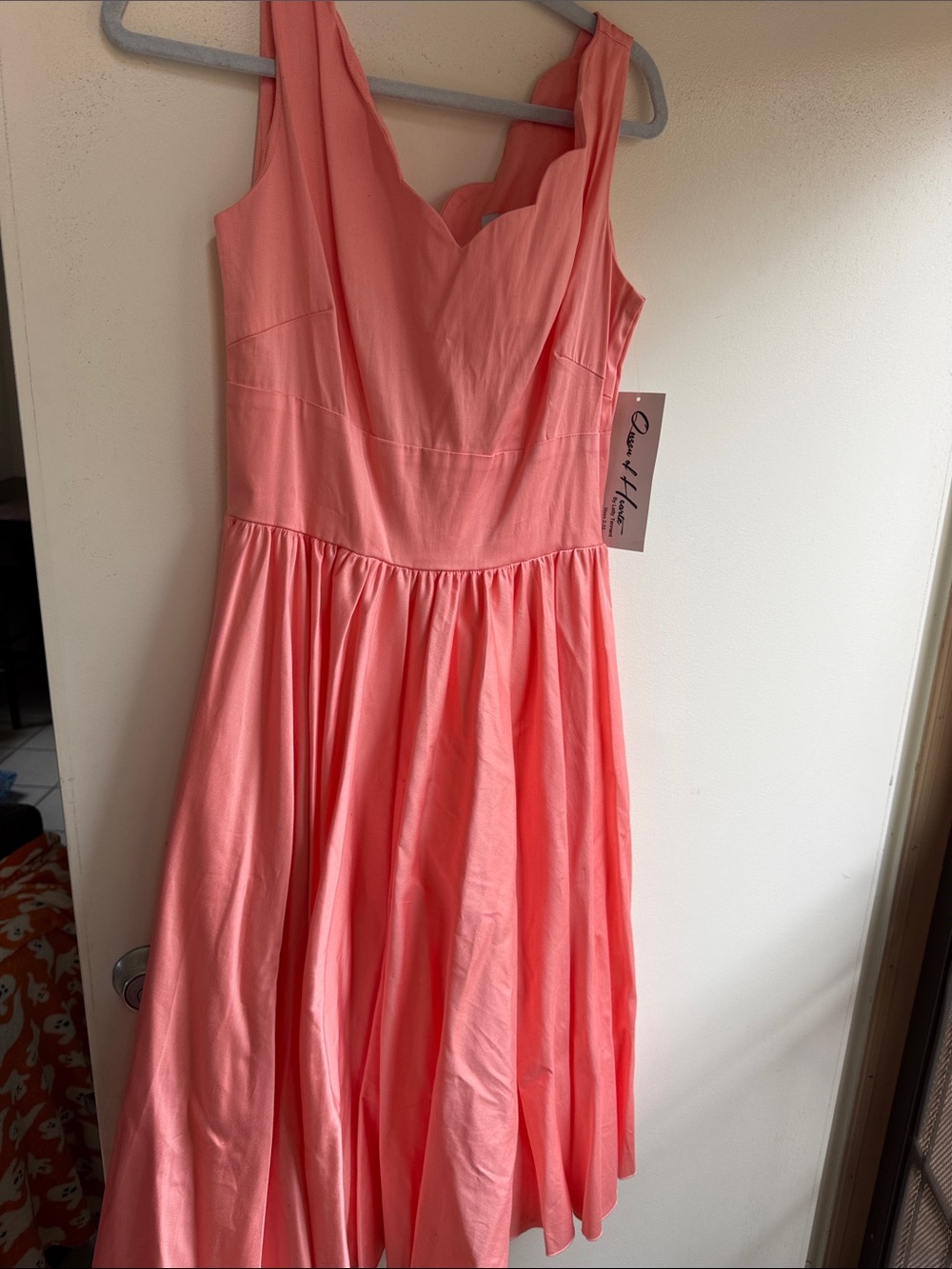 Coral Pink Midi Dress